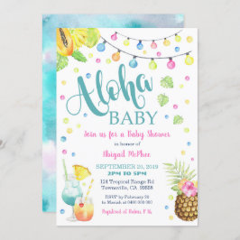 Aloha Tropical Baby shower Invitation Kaart