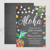 Aloha Tropical Baby shower nodigt Hawaii Luau uit Kaart (Voorkant / Achterkant)