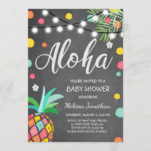 Aloha Tropical Baby shower nodigt Hawaii Luau uit