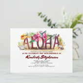 Aloha Tropical Beach | Ananas Hawaiian Verjaardag Kaart (Staand voorkant)