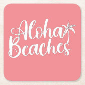 Aloha Tropical Beach ontwerp Kartonnen Onderzetters (Voorkant)