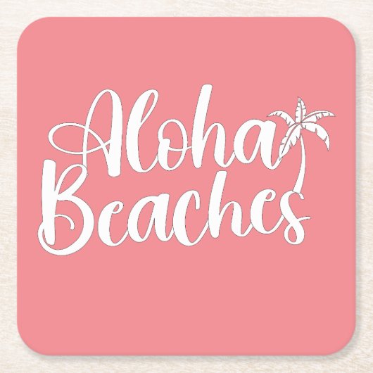 Aloha Tropical Beach ontwerp Kartonnen Onderzetters (Voorkant)