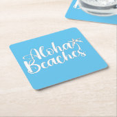 Aloha Tropical Beach ontwerp Kartonnen Onderzetters (Schuin)