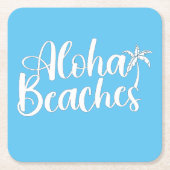 Aloha Tropical Beach ontwerp Kartonnen Onderzetters (Voorkant)