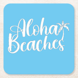 Aloha Tropical Beach ontwerp Kartonnen Onderzetters