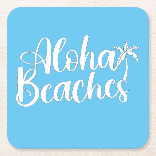 Aloha Tropical Beach ontwerp Kartonnen Onderzetters (Voorkant)