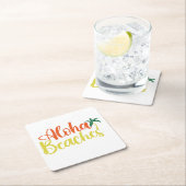 Aloha Tropical Beach ontwerp Kartonnen Onderzetters (Insitu)
