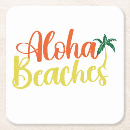 Aloha Tropical Beach ontwerp Kartonnen Onderzetters