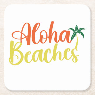 Aloha Tropical Beach ontwerp Kartonnen Onderzetters