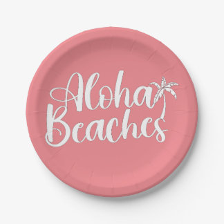Aloha Tropical Beach ontwerp Papieren Bordje