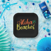 Aloha Tropical Beach ontwerp Papieren Bordje (Feest)
