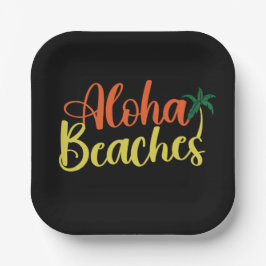 Aloha Tropical Beach ontwerp Papieren Bordje