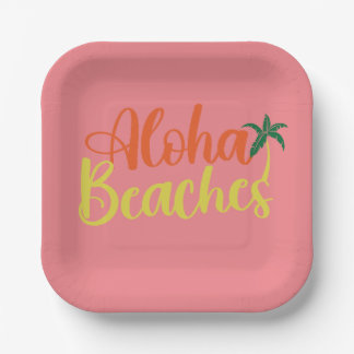 Aloha Tropical Beach ontwerp Papieren Bordje