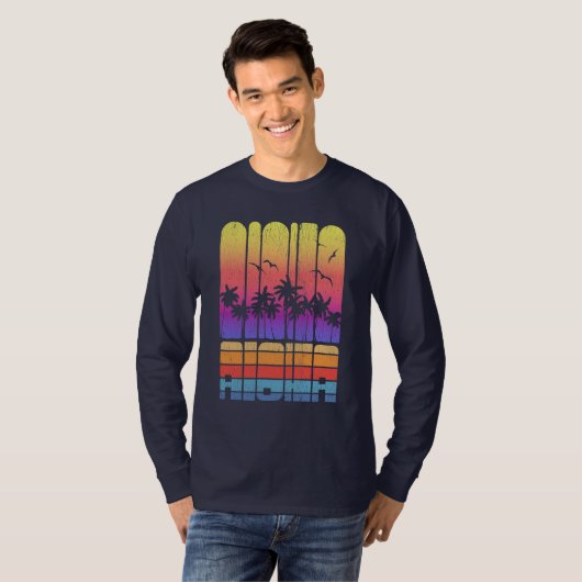 Aloha Tropical Beach Paarse T-shirt (Voorkant volledig)