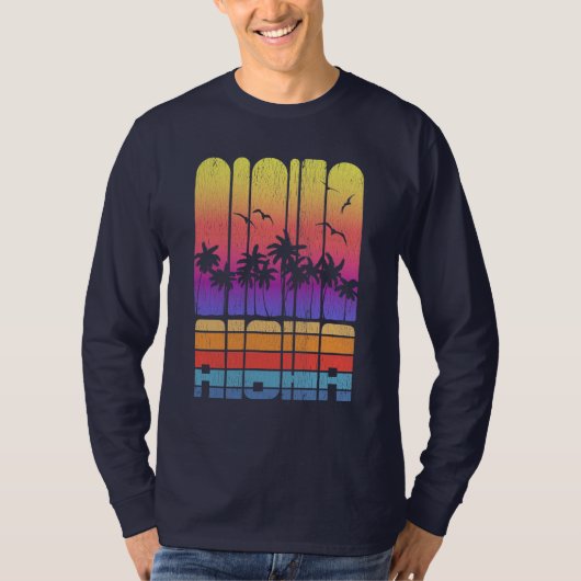 Aloha Tropical Beach  Paarse T-shirt (Voorkant)