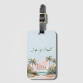 Aloha Tropical Beach Palmbomen Bagagelabel (Voorkant (verticaal))
