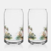 Aloha Tropical Beach Palmbomen Blikvorm Glas (Links)