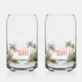 Aloha Tropical Beach Palmbomen Blikvorm Glas (Achterkant)