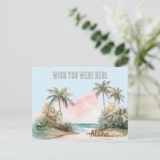 Aloha Tropical Beach Palmbomen Briefkaart (Staand voorkant)