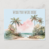 Aloha Tropical Beach Palmbomen Briefkaart (Voorkant)
