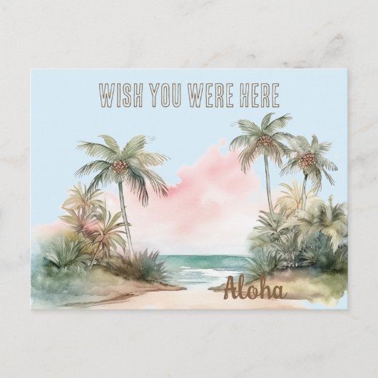 Aloha Tropical Beach Palmbomen Briefkaart (Voorkant)