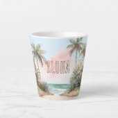 Aloha Tropical Beach Palmbomen Latte Mok (Voorkant)