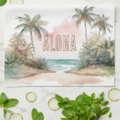Aloha Tropical Beach Palmbomen Theedoek (Gevouwen)