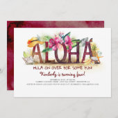 Aloha Tropical Beach Pineapple Birthday Kaart (Voorkant / Achterkant)