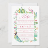 Aloha Tropical Birthday Party Luau Uitnodiging (Voorkant)
