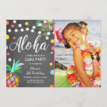 Aloha Tropical Birthday party nodigt Hawaii Luau u