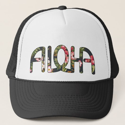 Aloha Tropical Black Trucker Pet (Voorkant)