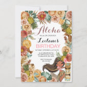 Aloha Tropical Boho Luau Birthday Invitation Kaart (Voorkant)