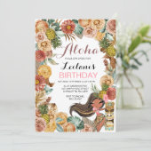 Aloha Tropical Boho Luau Birthday Invitation Kaart (Staand voorkant)