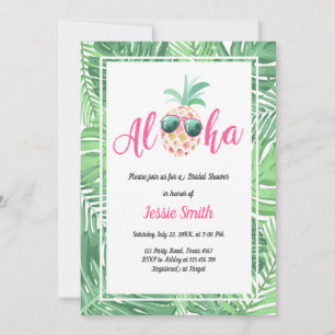 Aloha Tropical Bruids Douche Uitnodiging Ananas