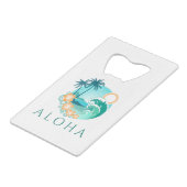 Aloha Tropical Creditkaart Flessenopener (Voorkant Gekanteld)