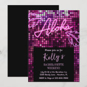 Aloha Tropical Disco Bachelorette Weekend Neon Kaart (Voorkant / Achterkant)