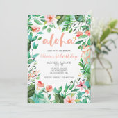Aloha Tropical eerste verjaardag luau Kaart (Staand voorkant)