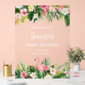 Aloha Tropical Flamingo Baby shower Acryl Bord (Huwelijk)