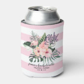 Aloha Tropical Flamingo Bachelorette Personalized Blikjeskoeler (Blikje Voorkant)