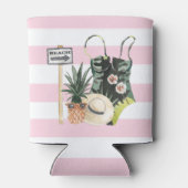 Aloha Tropical Flamingo Bachelorette Personalized Blikjeskoeler (Achterkant)