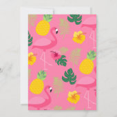 Aloha Tropical Flamingo Birthday Invitation Kaart (Achterkant)