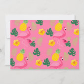 Aloha Tropical Flamingo Foto Verjaardag Uitnodigin Kaart (Achterkant)