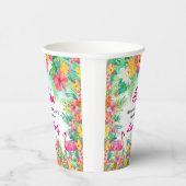 Aloha Tropical Flamingo Luau Birthday Paper Cups Papieren Bekers (Rechts)