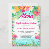 Aloha Tropical Flamingo Luau Couple's Shower Kaart (Voorkant)