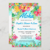 Aloha Tropical Flamingo Luau Couple's Shower Kaart (Voorkant / Achterkant)
