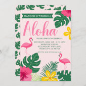 Aloha Tropical Flamingo Luau Zomerfeest Kaart (Voorkant / Achterkant)