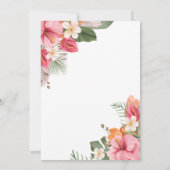 Aloha Tropical Floral Luau Party Birthday Kaart (Achterkant)