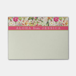Aloha Tropical Floral Roze en Limoen Custom Post-it® Notes