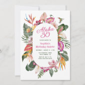 Aloha Tropical Floral Verjaardag Kaart (Voorkant)