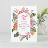 Aloha Tropical Floral Verjaardag Kaart (Staand voorkant)